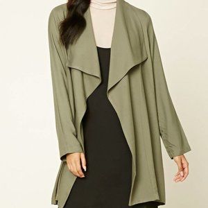 Drape-Front Longline Jacket